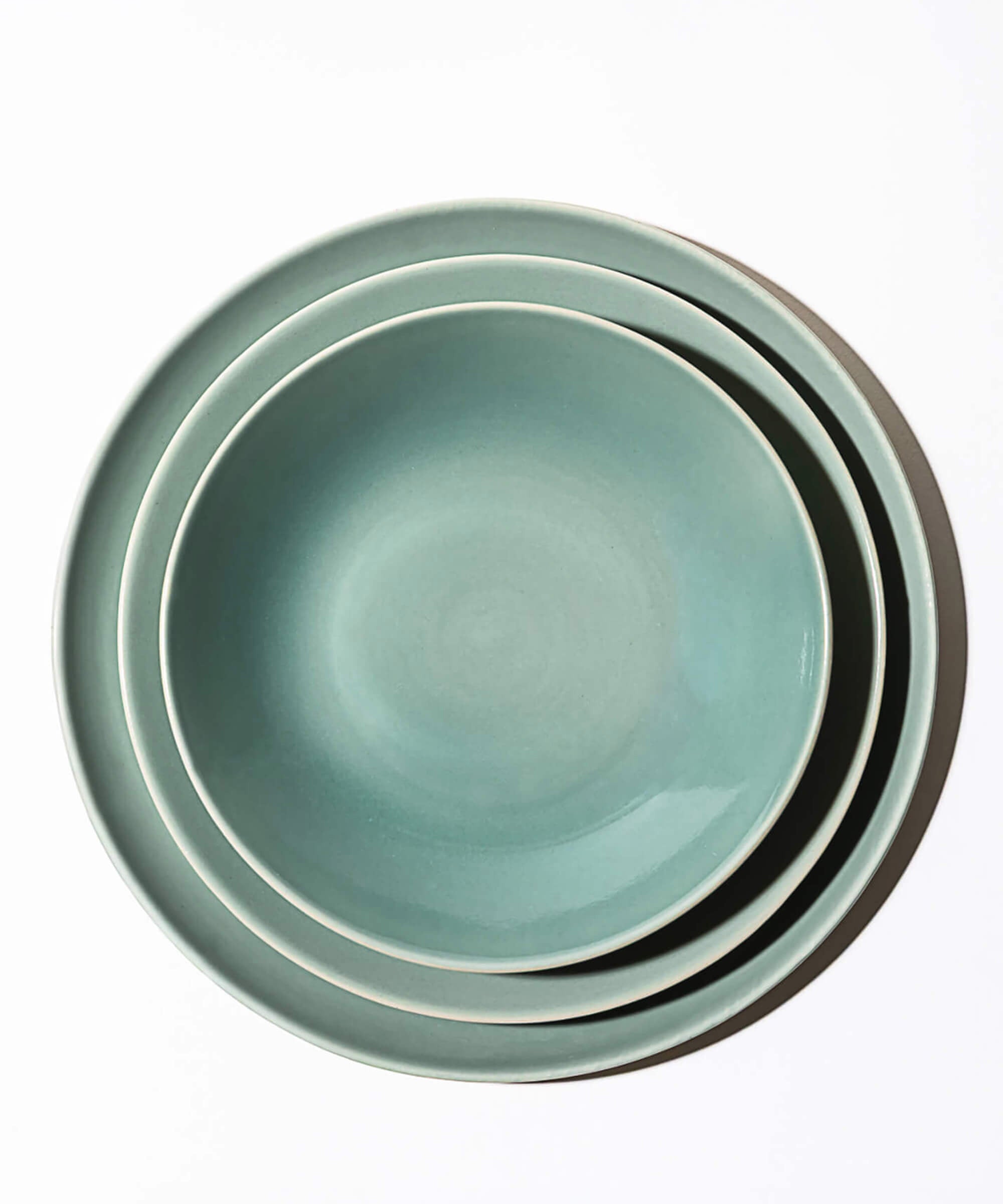 Assiette en Grès - Vert de Gris