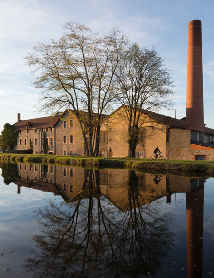 The 19th century Manufacture’s smokestack, Digoin, Burgundy