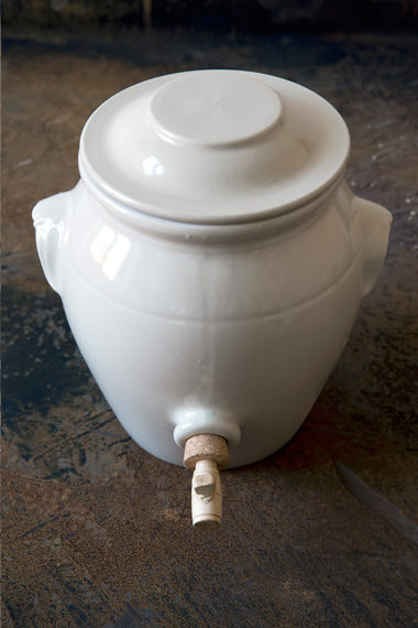 Stoneware vinegar pot / blanc for Preserving, Manufacture Digoin